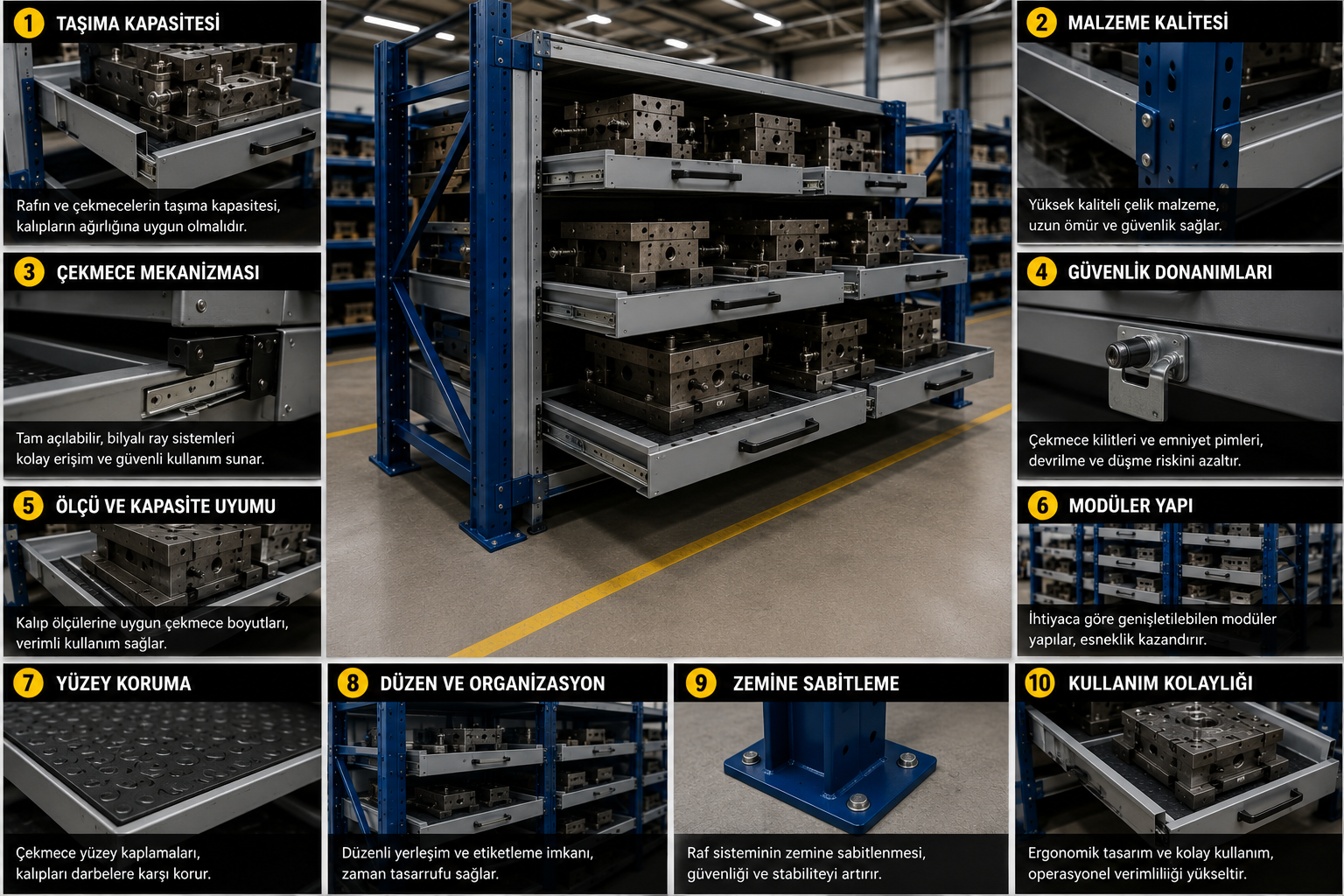 Mold Rack Retainers 10 Critical Points in Selecting Drawer Mold Racks - Detay Endüstri